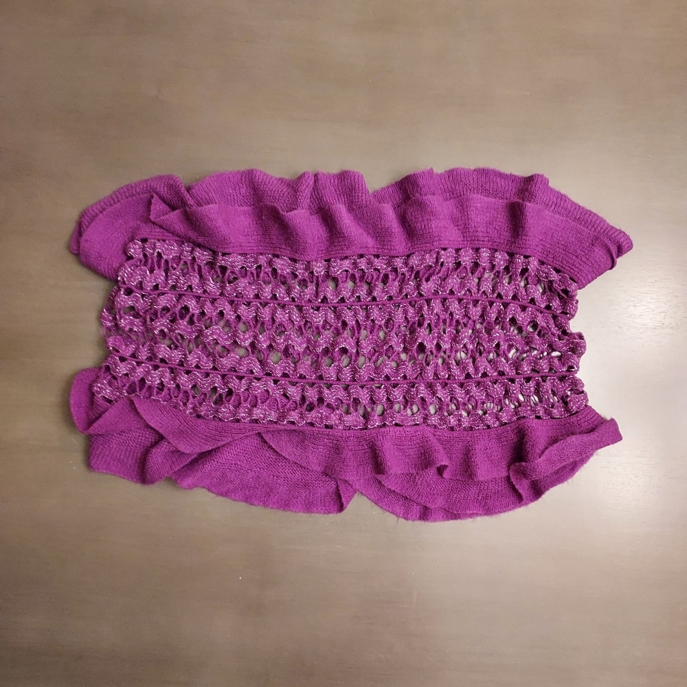 Purple Knit Ruffle Shawlette | Collection Eighteen
